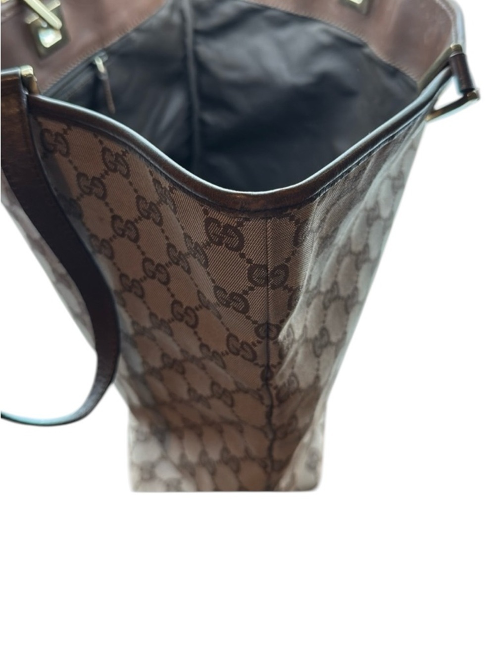 Authentic Vintage Gucci Brown Tote - Picture 9 of 11